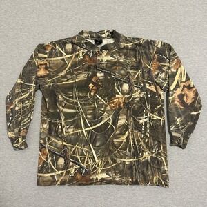 RedHead Henley Shirt Advantage MAX-4 HD Camo Long Sleeve Cotton Mens Size Large